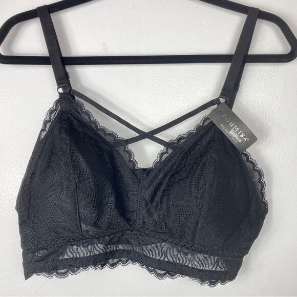 Black Sexy Bra Criss Cross Front X  Strappy 3XL - Picture 7 of 7